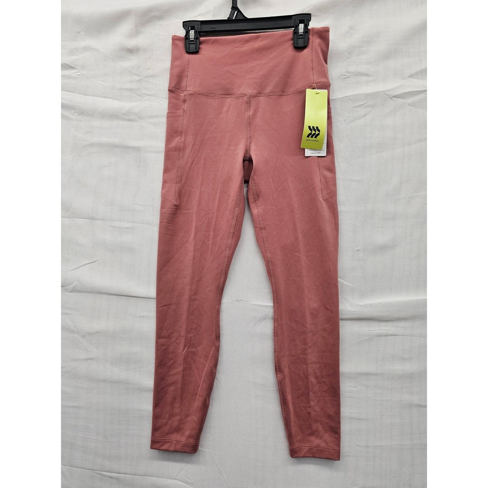 All in Motion Womens High Rise 7/8 Leggings Pink Polyester Workout Size Medium